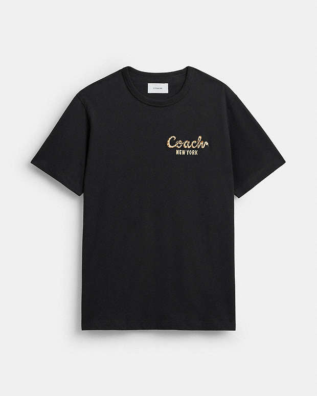 New Year Coach Snake Script T Shirt In Organic Cotton