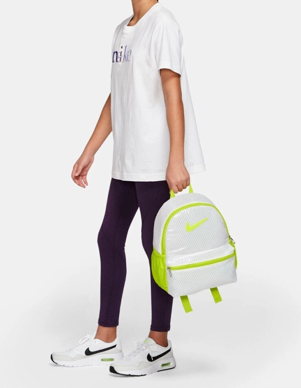 Mini Mochila Nike Brasilia JDI AIR Blanca/Verde Atómica