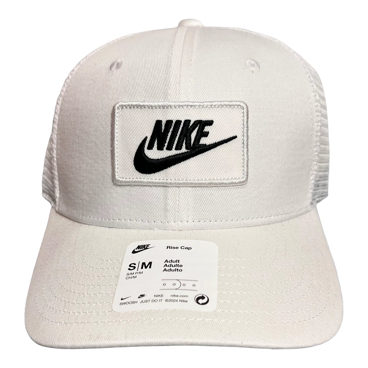 Nike Just Do it Unisex Rise Snapback Trucker Cap Hat Black White