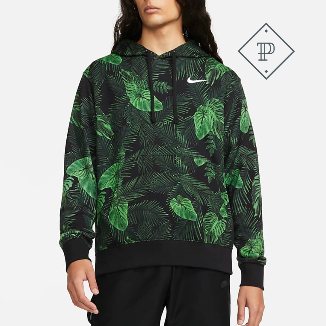 Nike Ropa Deportiva Suéter Francés Terry Sudadera con Capucha Negro Verde