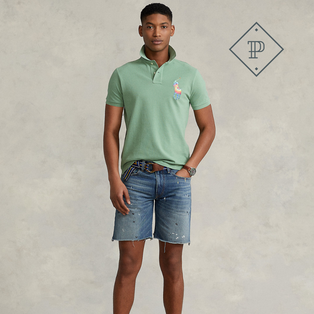 Camiseta tipo polo de malla Tie-Dye Big Pony