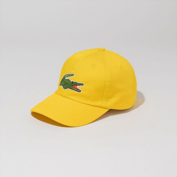 GORRA CON LÍNEA A CONTRASTE Y COCODRILO OVERSIZED DE ALGODÓN PARA HOMBRE
