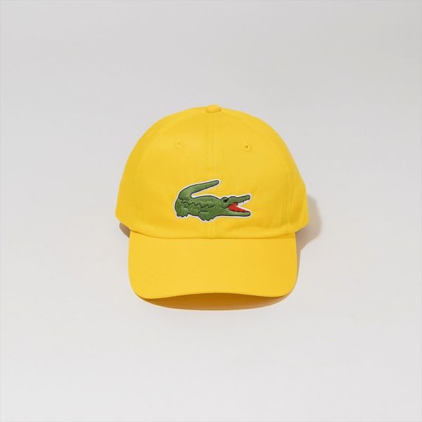 GORRA CON LÍNEA A CONTRASTE Y COCODRILO OVERSIZED DE ALGODÓN PARA HOMBRE