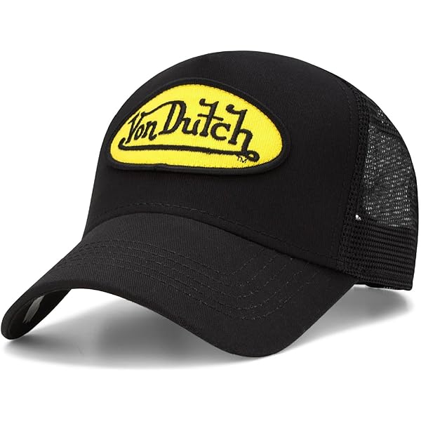 Gorra de camionero negra y amarilla de Von Dutch