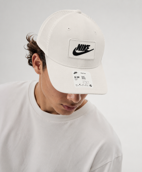 Nike Just Do it Unisex  Rise Snapback Trucker Cap Hat Black White