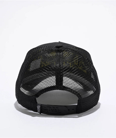 Gorra de camionero negra y amarilla de Von Dutch